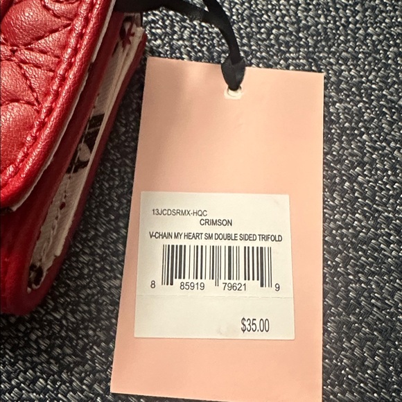 Juicy couture red v-chain my heart small double sided trifold wallet - Picture 3 of 6